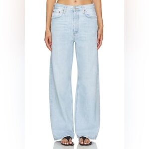 Agolde Low Slung Baggy Jeans Size 26 Light Wash Button Fly